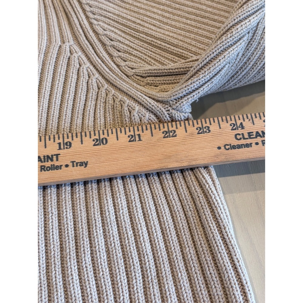 Lands End Women's 2X Beige Cable Knit Full Zip Mock Neck Cardigan Sweater 87869 - Picture 4 of 12